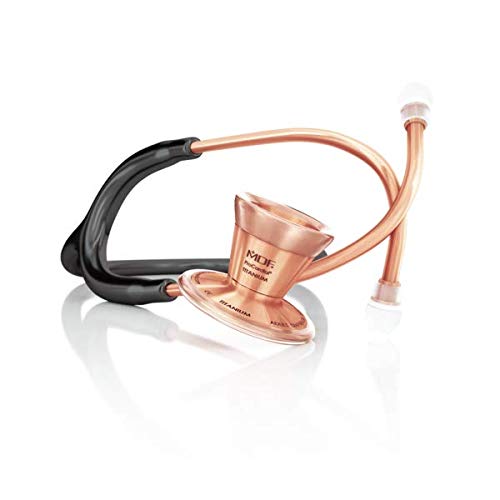 MDF Instruments, Rosegold ProCardial Cardiology Stethoscope, Lightweight Titanium, Adult, Dual Head, Black Tube, Rosegold Chestpiece-Headset, MDF797TRG11