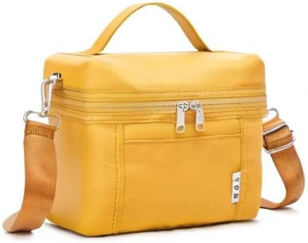 NOL Natural Organic Lifestyle Insulated Lunch Bags for Women Cooler Bag Lightweight Nylon Waterproof Lunch Box For Work (Earth-yellow, Medium(normal))