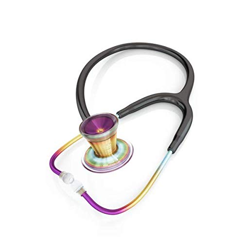 MDF Instruments, Kaleidoscope ProCardial Cardiology Stethoscope, Lightweight Titanium, Adult, Dual Head, Black Tube, Kaleidoscope Chestpiece-Headset, MDF797TKL11