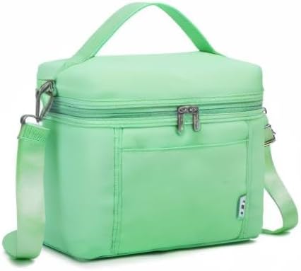 NOL Natural Organic Lifestyle Insulated Lunch Bags for Women Cooler Bag Lightweight Nylon Waterproof Lunch Box For Work (Medium(normal), Mint green)