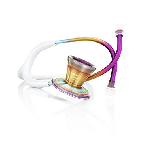 MDF Instruments, Kaleidoscope ProCardial Cardiology Stethoscope, Lightweight Titanium, Adult, Dual Head, White Tube, Kaleidoscope Chestpiece-Headset, MDF797TKL29