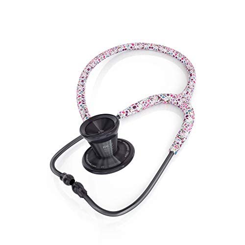 MDF Instruments Sugar Skull Blackout ProCardial Cardiology Stethoscope, Limited Edition Mprints, Lightweight Titanium, Adult, Dual Head, Sugar Skull Tube, Blackout Chestpiece-Headset, MDF797TSKBO