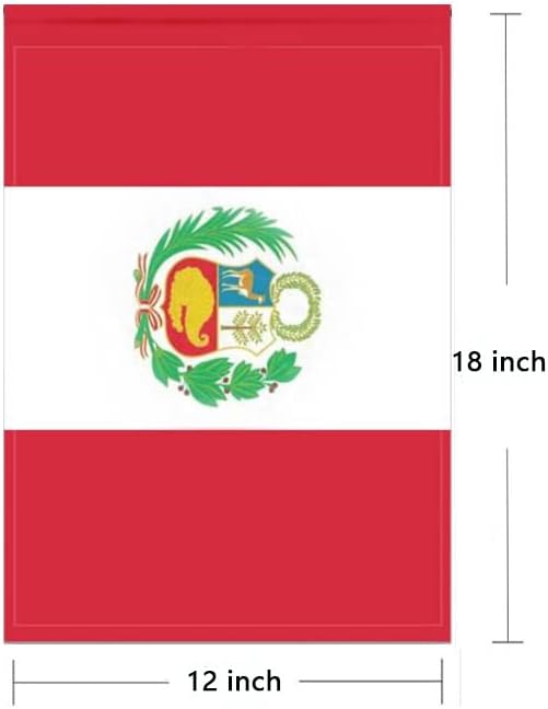 Peru Flag Peruvian Flag, Small Peruvian Garden Flags for Yard Patio Porch Independence Day Patriotic Festival Outdoor Decorations