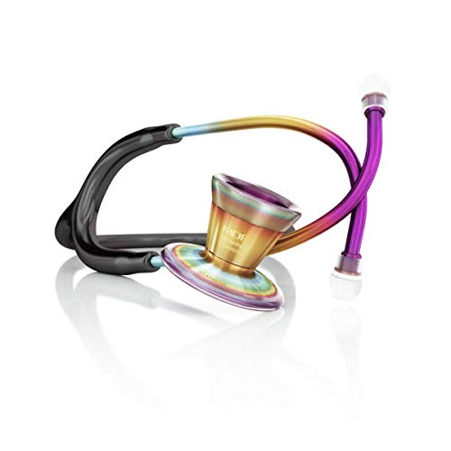 MDF Instruments, Kaleidoscope ProCardial Cardiology Stethoscope, Lightweight Titanium, Adult, Dual Head, Black Tube, Kaleidoscope Chestpiece-Headset, MDF797TKL11