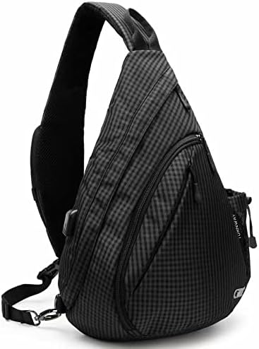TurnWay Water-Proof Sling bag/Crossbody Backpack/Shoulder Bag with USB Charging Port for Travel, Hiking, Cycling, Camping