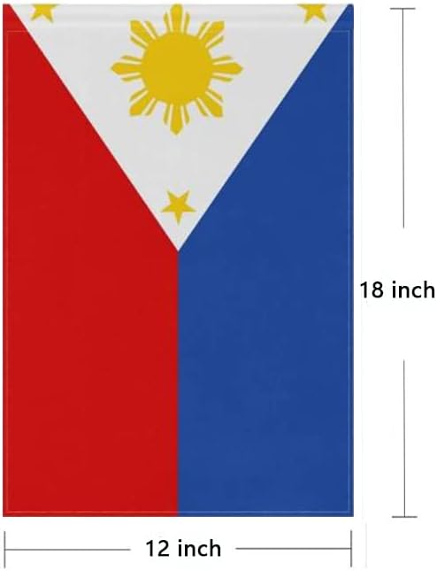 Philippines Flag Filipino Flag, Small Filipino Garden Flags for Yard Patio Porch Independence Day Patriotic Festival Outdoor Decorations