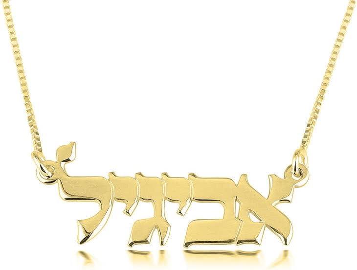 Unisota Personalized Name Necklace in 9 Diferent Languages Custom English Chinese Arabic Greek Hebrew Japanese Korean Russian Hindi Name Pendant Necklace Jewelry Gifts for Women Wife Mom