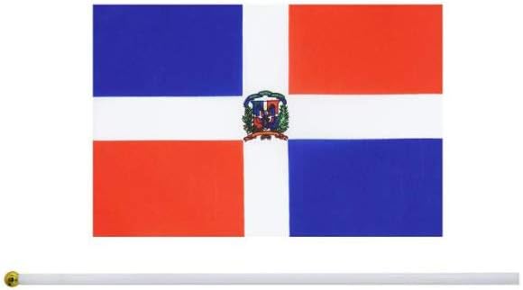 20 Pack Small Dominica Flags on Stick Mini Handheld Dominican Flag for Parades, Independence Day and Patriotic Events 5x8 Inch Durable Weather-Resistant Flags with 12 Inch Sticks(Dominica)