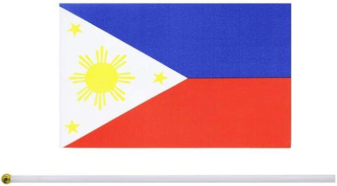 20 Pack Small Philippines Flags on Stick Mini Handheld Filipino Flag for Parades, Independence Day and Patriotic Events 5x8 Inch Durable Weather-Resistant Flags with 12 Inch Sticks(Philippines)