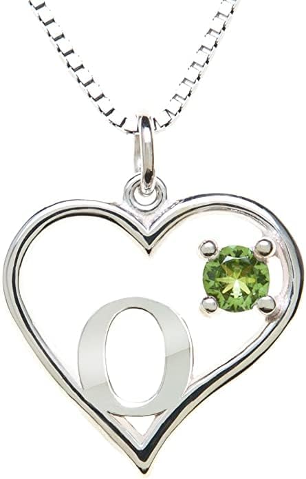 Icy Jewelry Silver Sterling Necklace Initial Letter A-Z Birthstone for Women – Personalized Custom Jewelry Pendant with Heart Design Customized Dainty Charm for Wife Girlfriend Mom – 18" Box Chain