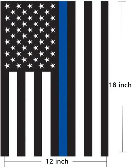 Thin Blue Line Flag, Small American USA Garden Flags for Yard Patio Porch Independence Day Patriotic Festival Outdoor Decorations