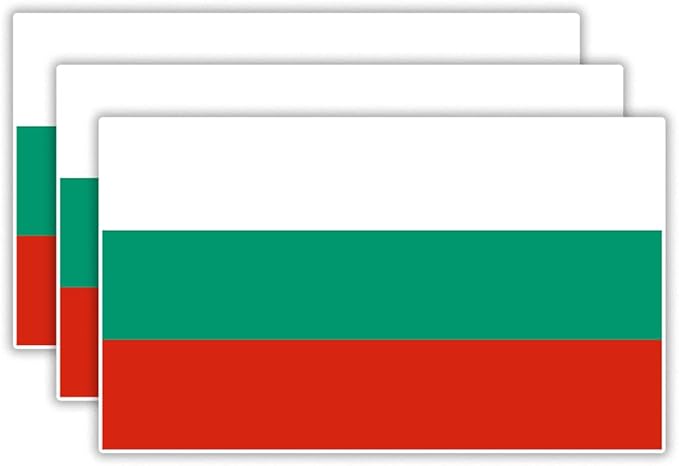 (3PCS) Bulgaria Flag stickers, Countries Flag Stickers - Waterproof Vinyl Decals For Laptops, Tumblers, Water Bottles, Books, Scrapbooks, Size 3 x 1.8