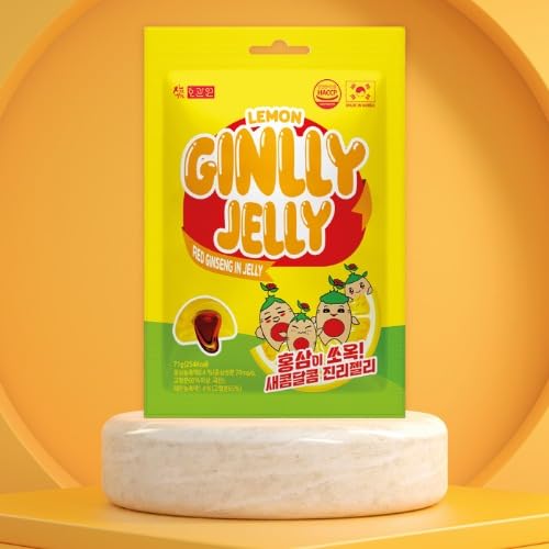 HOGUANWON Lemon Flavor Jelly, Korean Red Ginseng in Jelly, Protein 5.1g, 2.5oz Pack of 1