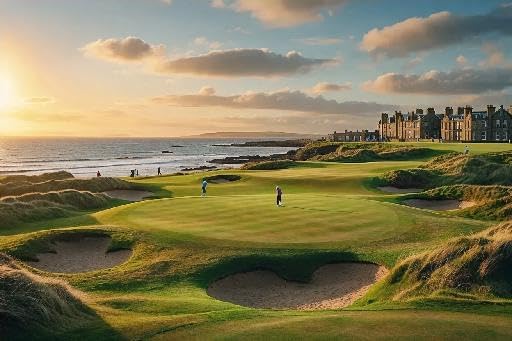500 Piece Golf Old Course at st Andrews Scotland Old Golf Course Large Jigsaw Puzzles for Adults Educational Toy for Kids Creative Games Entertainment Wooden Puzzles Thick Sturdy