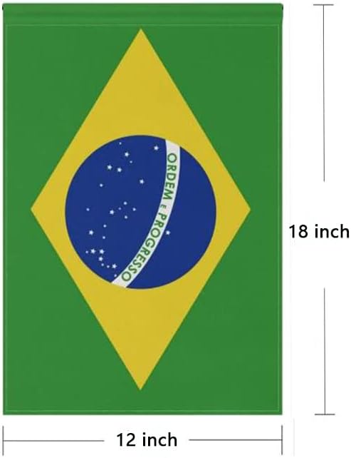 Brazil Flag Brazilian Flag, Small Brazilian Garden Flags for Yard Patio Porch Independence Day Patriotic Festival Outdoor Decorations