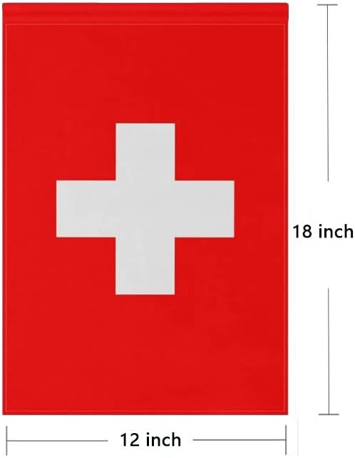 Switzerland Flag Swiss Flag, Small Swiss Garden Flags for Yard Patio Porch Independence Day Patriotic Festival Outdoor Decorations