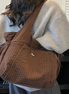 Plaid Tote Bag for Women Large Capacity Hobo Bag for Work Shoulder Handbag for Shopping Handbags Purses