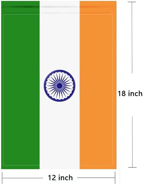 India Flag Indian Flag, Small Indian Garden Flags for Yard Patio Porch Independence Day Patriotic Festival Outdoor Decorations