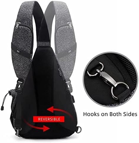 TurnWay Water-Proof Sling bag/Crossbody Backpack/Shoulder Bag with USB Charging Port for Travel, Hiking, Cycling, Camping