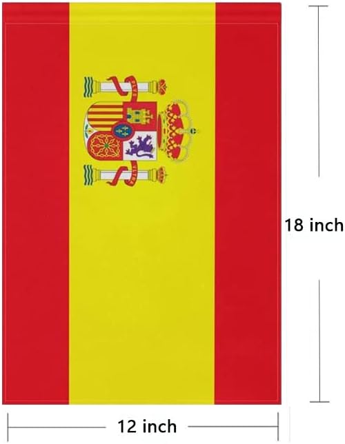 Spain Flag Spanish Flag, Small Spanish Garden Flags for Yard Patio Porch Independence Day Patriotic Festival Outdoor Decorations
