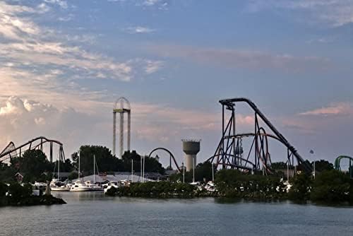 Jigsaw Puzzles 500 Pieces Thrill Rides Rollercoasters Cedar Point Amusement Park Sandusky Ohio Wooden Puzzle for Adults Family Holiday Puzzle