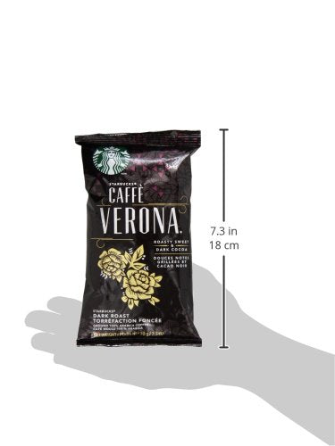 Starbucks SBK11018192 Drip-Brewing Single Pot Portions Caffe Verona Ground Coffee Packets, Dark Roast (Pack of 18)