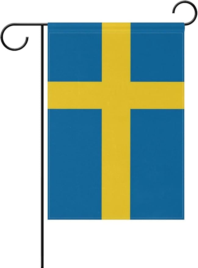 Sweden Flag Swedish Flag, Small Swedish Garden Flags for Yard Patio Porch Independence Day Patriotic Festival Outdoor Decorations