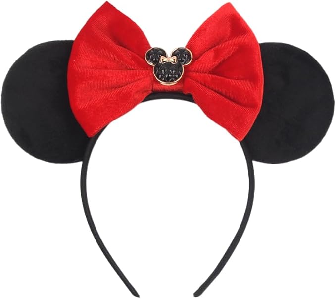 XINGKANG Mouse Ear Sparkling Headband, pink bow, birthday, Balloons, Castle, Firmly Occupying the C Position at the Party