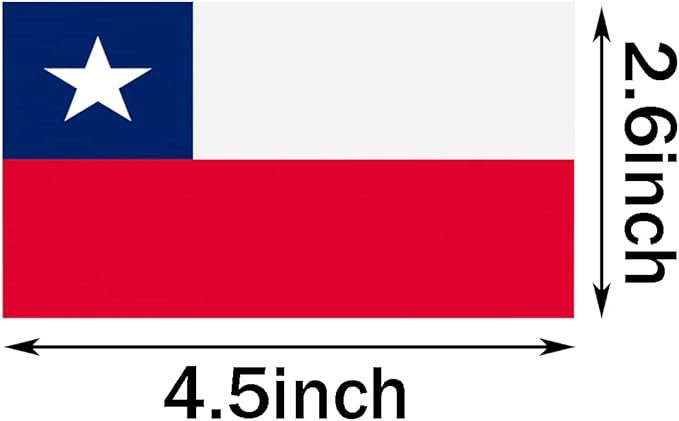 CANTENDO 5Pcs Chile Flag Decal Sticker - Chilean Flag Reflective Vinyl Car Stickers - for Car Window Bumper Waterproof Sticker (2.5 x 4.5 Inch)