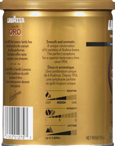 Lavazza Qualita Oro Ground Coffee, 8.8 Ounce (Pack of 1) - Packaging May Vary