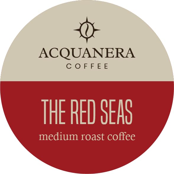Acquanera Coffee - The Red Seas, Medium Roast Coffee - 100% Arabica - Single Serve Coffee Pods Compatible With K-cup Brewers - 24 count