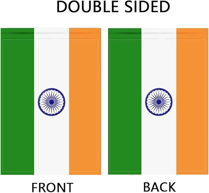 India Flag Indian Flag, Small Indian Garden Flags for Yard Patio Porch Independence Day Patriotic Festival Outdoor Decorations