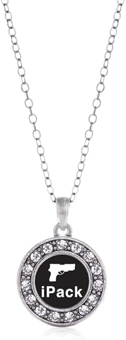 Inspired Silver - Silver Circle Charm 18 Inch Necklace with Cubic Zirconia Jewelry