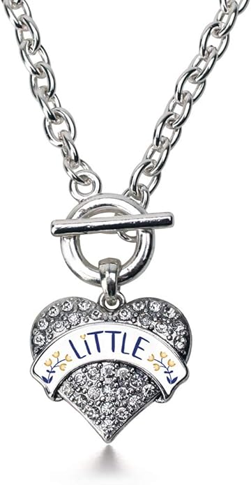 Inspired Silver - Silver Pave Heart Charm 18 Inch Necklace with Cubic Zirconia Jewelry