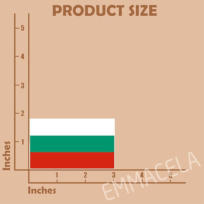 (3PCS) Bulgaria Flag stickers, Countries Flag Stickers - Waterproof Vinyl Decals For Laptops, Tumblers, Water Bottles, Books, Scrapbooks, Size 3 x 1.8