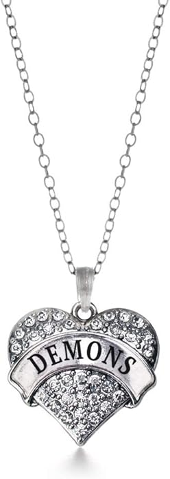 Inspired Silver - Silver Pave Heart Charm 18 Inch Necklace with Cubic Zirconia Jewelry