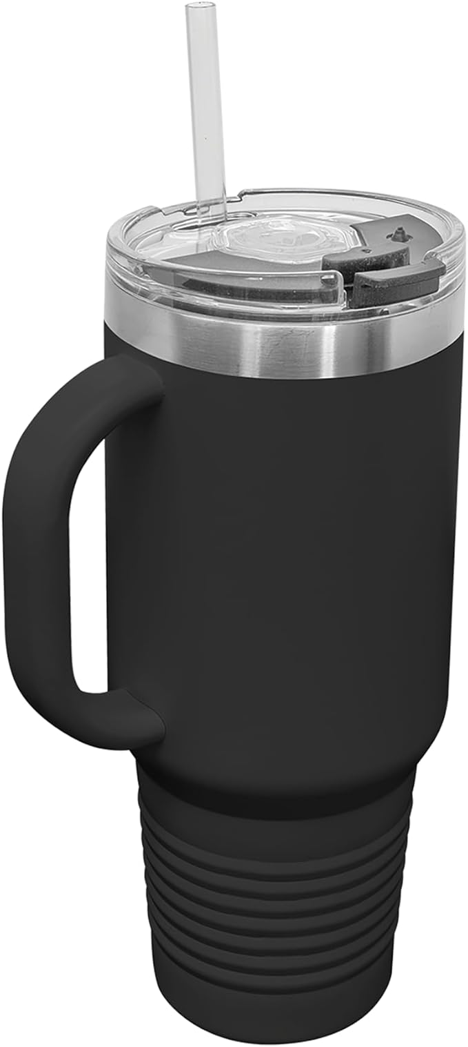 LaserGram 40oz Vacuum Insulated Travel Mug with Handle, CNA Certified Nurse Assistant, Personalized Engraving Included (Black)