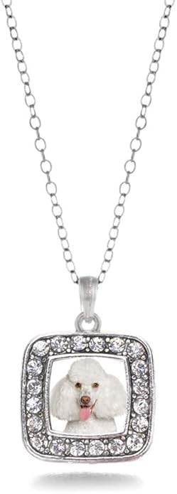 Inspired Silver - Silver Square Charm 18 Inch Necklace with Cubic Zirconia Jewelry