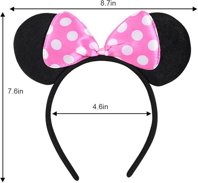 NEWTGAN 20 PCS Mouse Ears Headbands for Birthday Party Theme Park Costume Play Celebration for Boys and Girls (3color)
