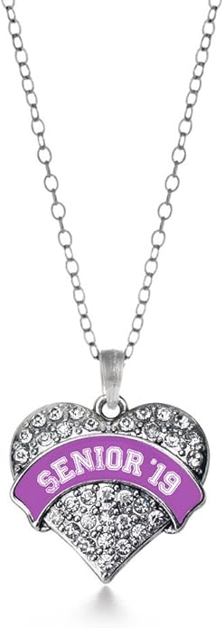 Inspired Silver - Silver Pave Heart Charm 18 Inch Necklace with Cubic Zirconia Jewelry