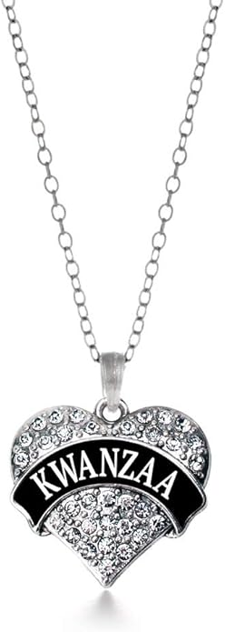 Inspired Silver - Silver Pave Heart Charm 18 Inch Necklace with Cubic Zirconia Jewelry