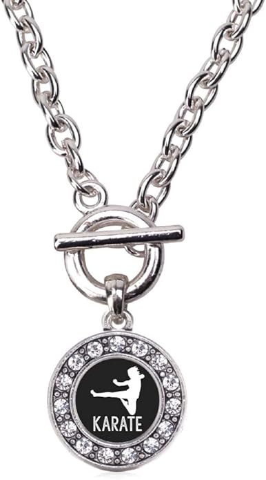 Inspired Silver - Silver Circle Charm 18 Inch Necklace with Cubic Zirconia Jewelry