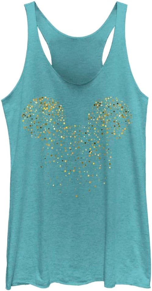 Junior's Mickey & Friends Confetti Logo Racerback Tank Top