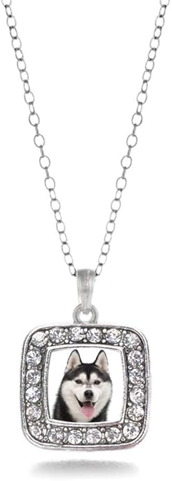Inspired Silver - Silver Square Charm 18 Inch Necklace with Cubic Zirconia Jewelry