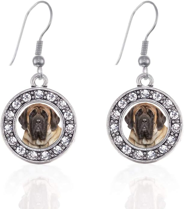 Inspired Silver - Silver Circle Charm French Hook Drop Earrings with Cubic Zirconia Jewelry