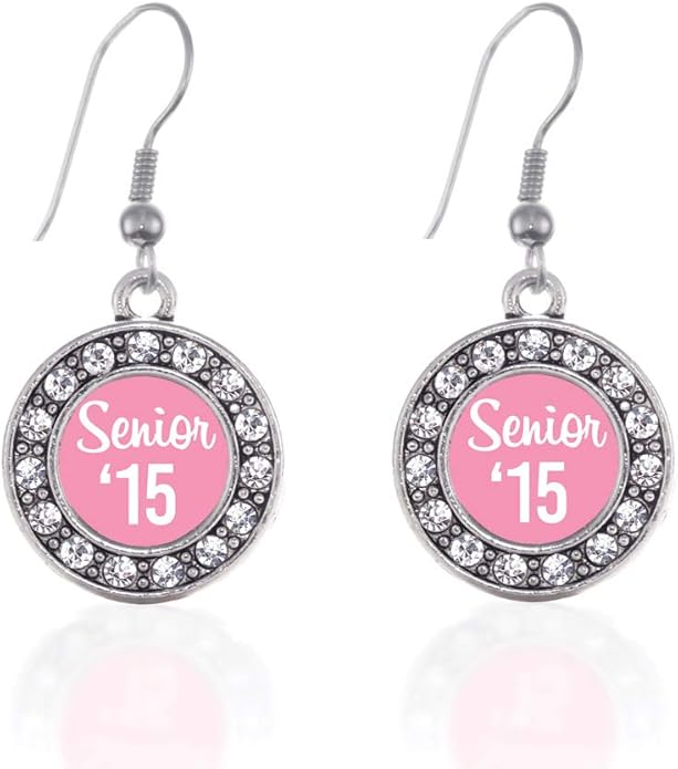 Inspired Silver - Silver Circle Charm French Hook Drop Earrings with Cubic Zirconia Jewelry