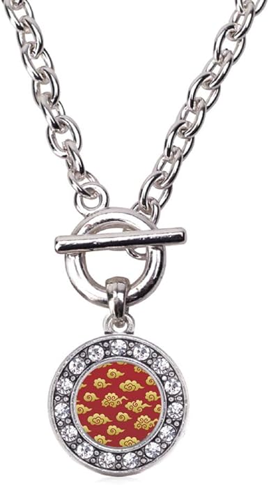 Inspired Silver - Silver Circle Charm 18 Inch Necklace with Cubic Zirconia Jewelry