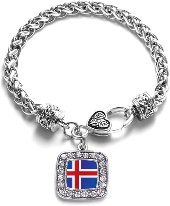 Inspired Silver - Silver Square Charm Bracelet with Cubic Zirconia Jewelry