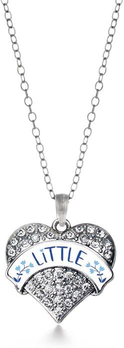 Inspired Silver - Silver Pave Heart Charm 18 Inch Necklace with Cubic Zirconia Jewelry