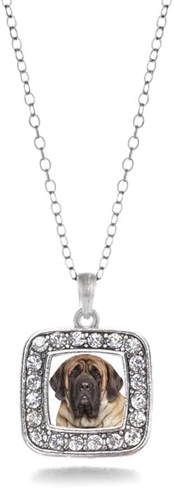 Inspired Silver - Silver Square Charm 18 Inch Necklace with Cubic Zirconia Jewelry